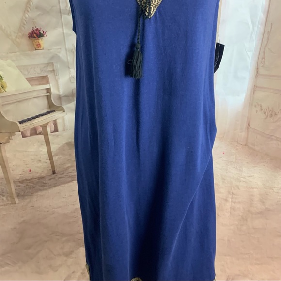 NEW Lord Taylor Navy Marine Embroidered Dress - Picture 3 of 10